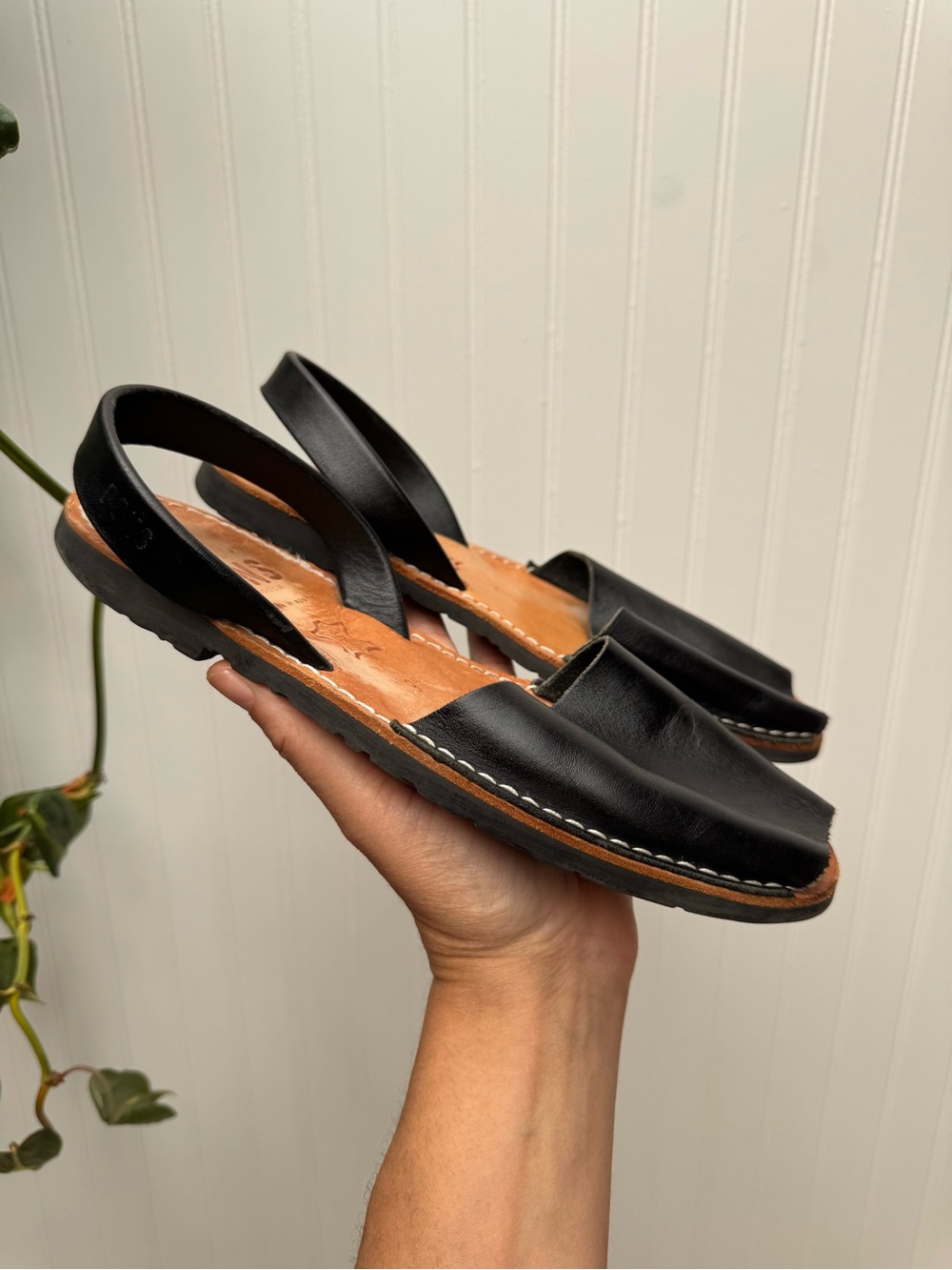 PONS 510 Classic Style Women Avarca Sandals Black 9 - Picture 4 of 6